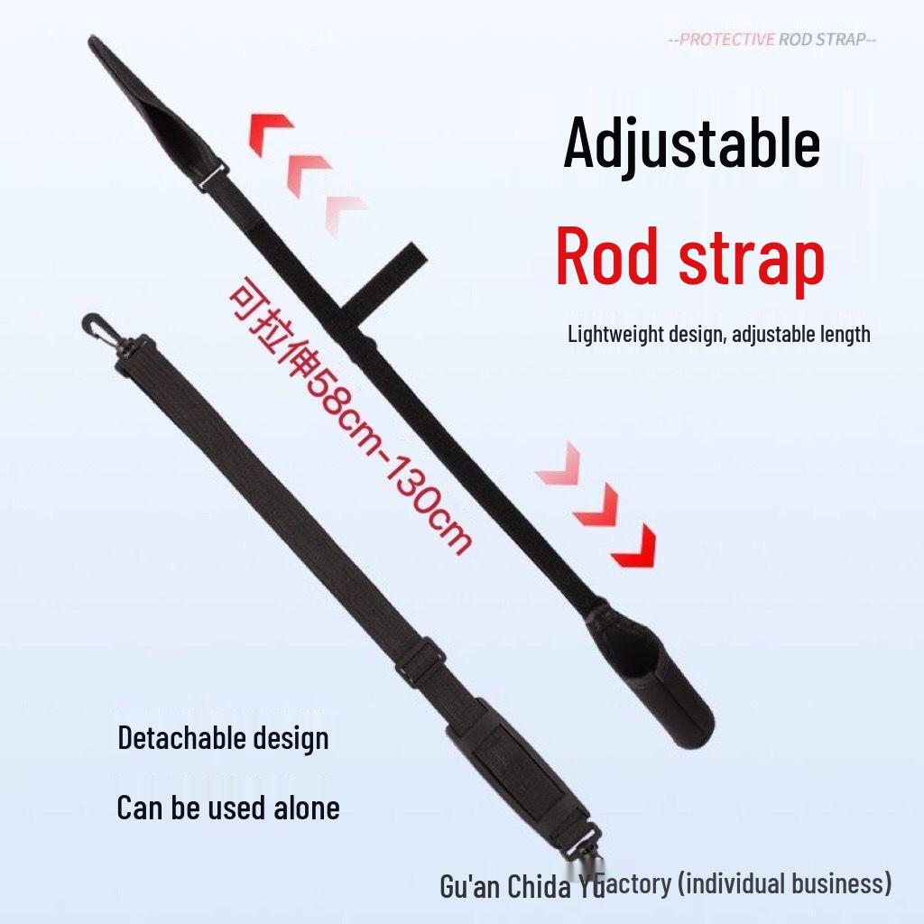 Tragbare Angelrutenhülle mit Köderschutzkappe und Klettverschluss