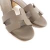 Excellent HERMES Sandals Oasis H-design chunky heel leather Epsom Leather 37.5 Used