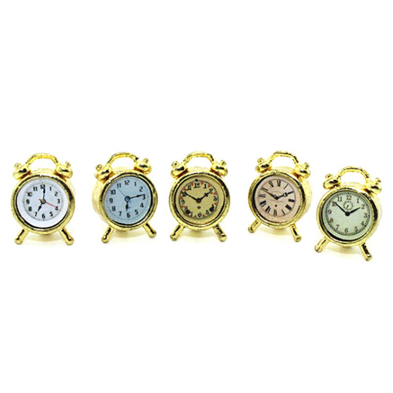1/12 Dollhouse Miniature Living Room A Metal Alarm Clock