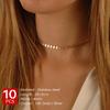 eManco Stainless Steel Round Piece Chain Necklace Simple Gold-Plated Women's Jewelry 10pcs
