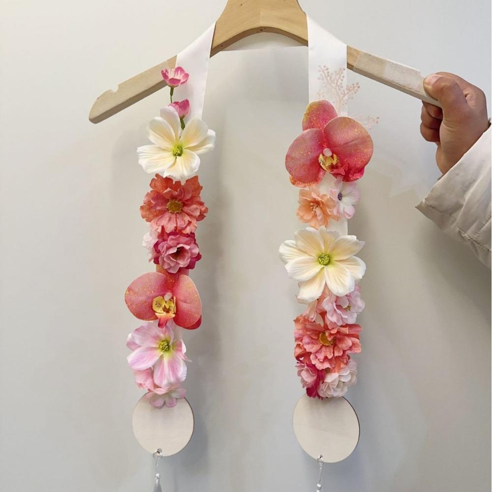 Artificial Flower Etiquette Ribbon Realistic Welcome Sash Wedding Photo Props  Wedding Ceremony