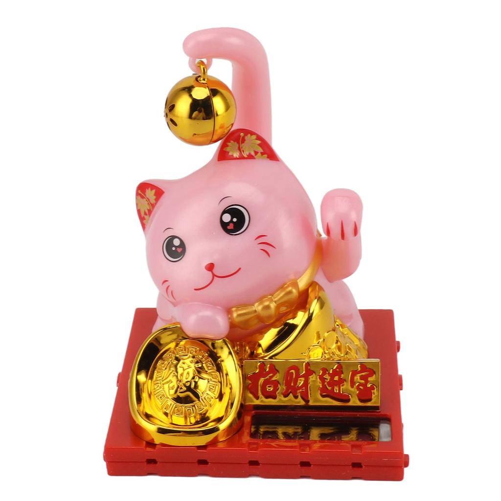 Arm Waving Fortune Cat Solar Powered Light Induction Lucky Cat Decoration for Desks Windows Car