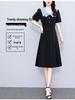 Casual Plus Size Color Block Patchwork Mid-Length Summer Dress - Slimming, Short Sleeve