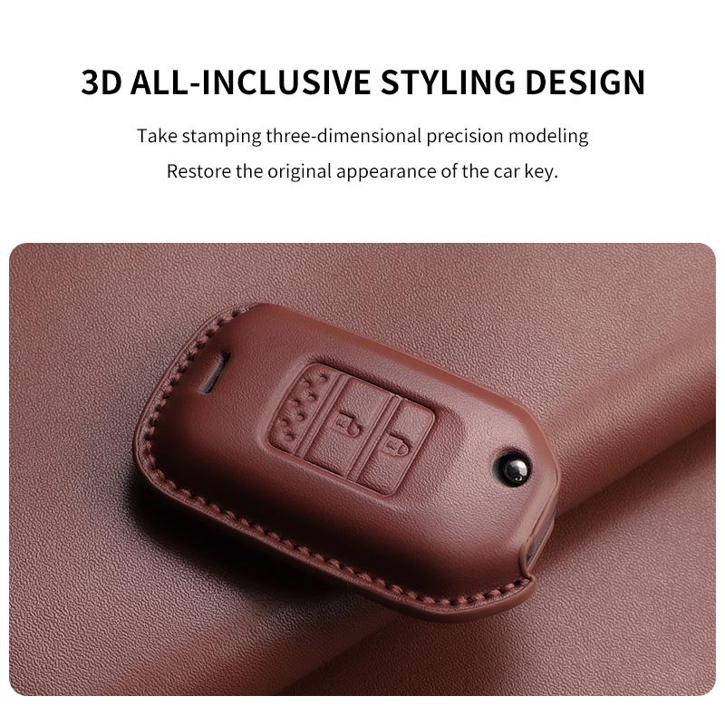 Genuine Leather Auto Key Fob Cover Case Housing Fit For Honda Accord Civic City Fit Hr-V Xr-V Folding Auto Smart Protector Housing Mount Auto