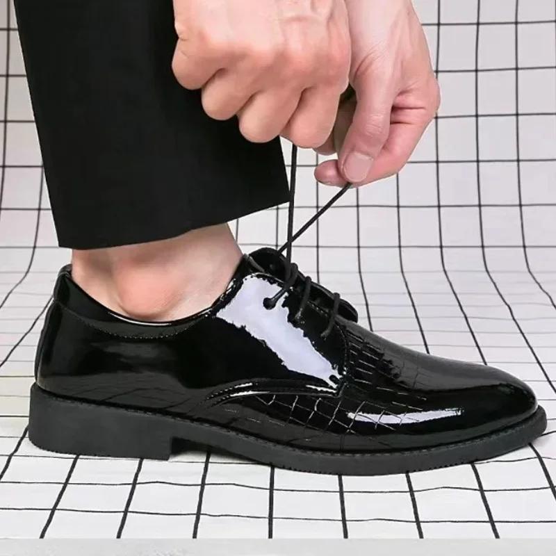 Fashion Men Leather Shoes Business Formal Fashion Leather Shoes Korean Style Casual Youth Versatile Men Leather Shoes