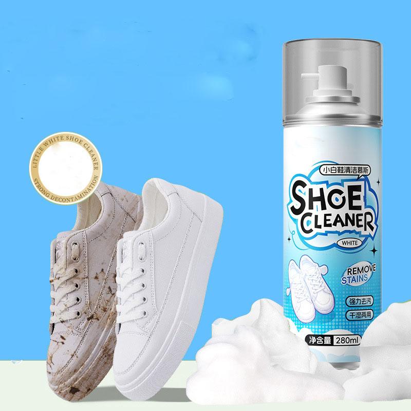 Schuhreiniger, Turnschuh-Reinigungsset mit Bürste und Handtuch, Weißer Schuhreiniger-Schaum für Sneaker, Leder