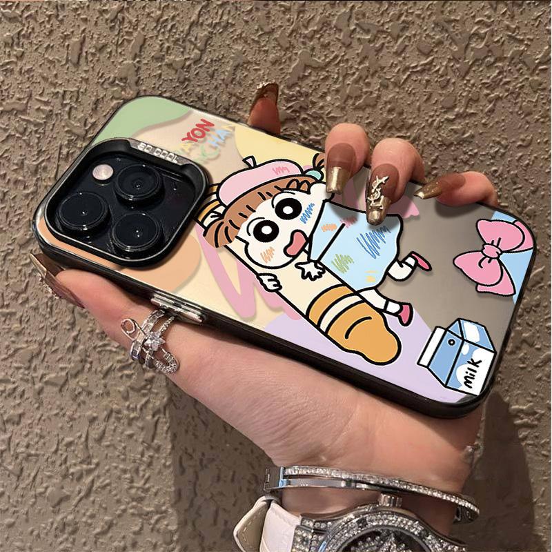 Applicable to Apple 11/11 colored silver mobile phone case Huawei OPPO Xiaomi vivo new fun crayon Xiaokui anti-drop
