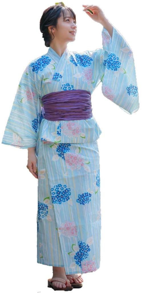 Yukata with Glitter One Size Fits [Yurakuan] Women's Two-Piece (Yukata Only, Most)