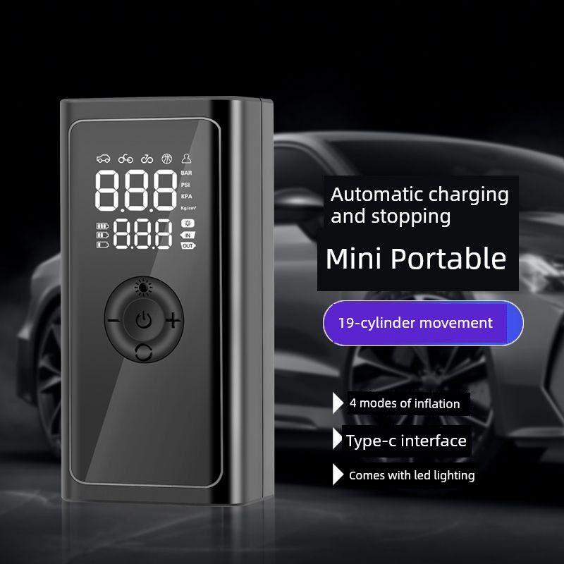 Wireless Car Air Pump, Portable Car Air Pump, High-Pressure, High-Power Automatic Air Pump for Car Tires