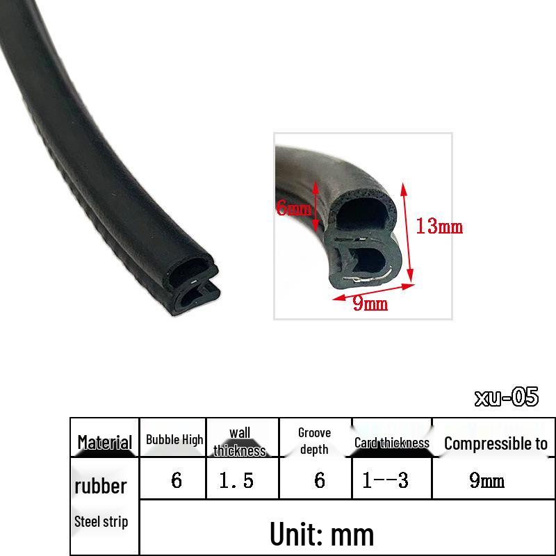 High-Temperature Resistant U-Shaped Rubber Sealing Strip for Dustproofing Electrical Cabinets and Car Doors