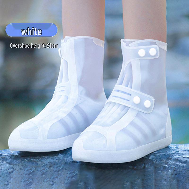 Wiederverwendbare Wasserdichte Silikon Anti-Rutsch Regenschuhüberzieher, Abriebfester High-Top Schutz für Damen und Kinder