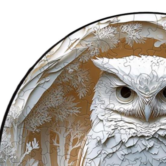 1 Set Wooden Animal Jigsaw Puzzle White Owl Lion Hummingbird Puzzle Challenge Game Educational Difficult Puzzle Toy Home Decoration