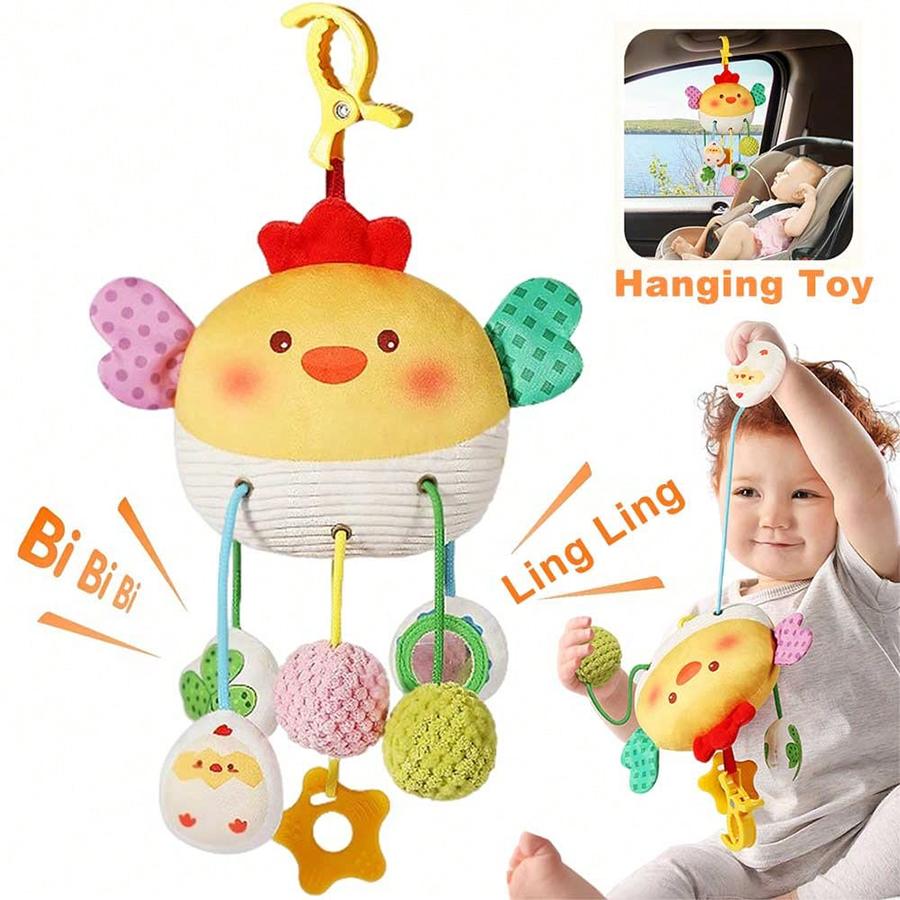 Christmas Decoration Baby Plush Toys, Stroller Toy With Sensory Details Car Seat Toys, Hanging Rattle Toys For Crib Mobile, Newb