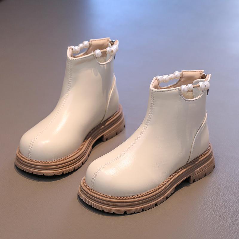 Girls' Boots Wither Kids Fashion Princess Ankle Boots Elegant Versatile Causal Children Cotton Boots Solid Color Round-toe Chic
