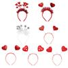 Valentines Day Cute Love Heart Headband Sequins Love Head Bopper Hair Hoop for Party Props Holiday Costume Accessory