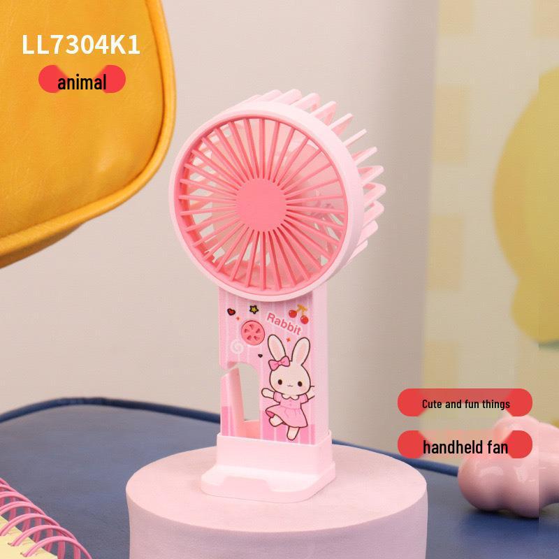 Summer Cartoon Handheld USB Rechargeable Silent Fan