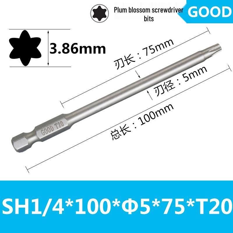 Premium Magnetic 1/4 Hex Star Screwdriver Bit Set - Sizes T5 to T40