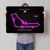 Monza Circuit D Texture Metal Poster Customized Wall Art Tin Sign Gift for Mancave Interior Decoration Living Room Accessories