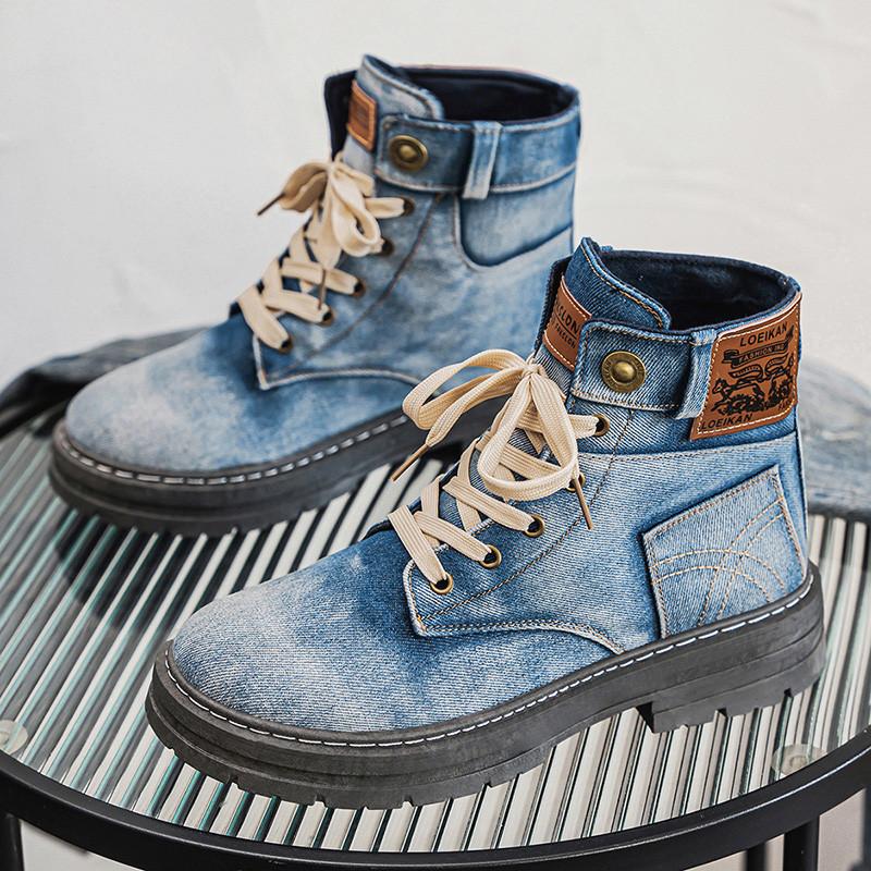 Velké pánské boty, střední boty, džínové ležérní boty na nářadí, boty Martin