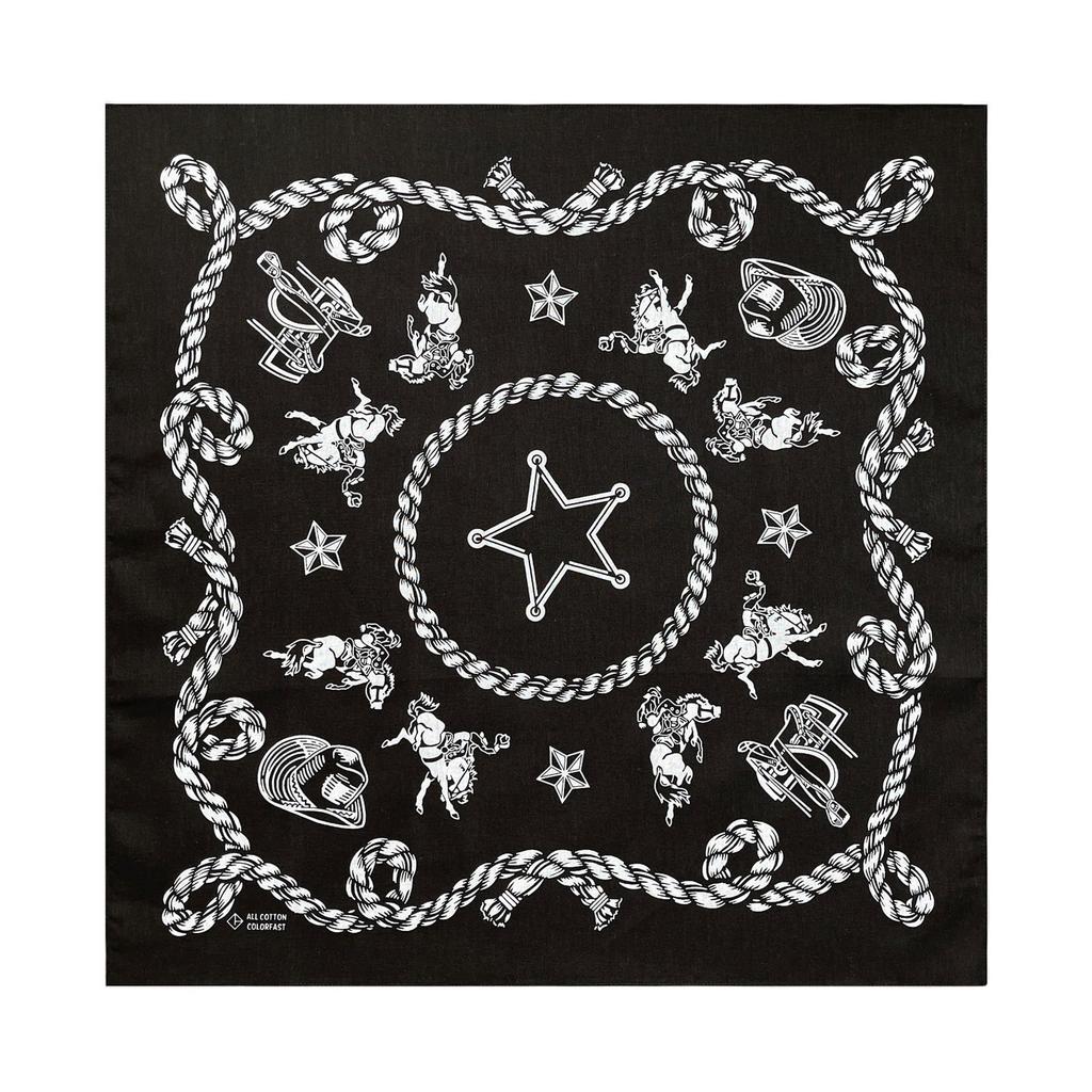 Trifong Bandana Black Adult Cotton 100% Handkerchief Stylish Bandana Cap Cotton Bandana Men's Women's Unisex Bullfighting Pattern 55cm x 55cm