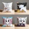 B-Boykisser Silly Cat Pillow Case For Sofa Decor Car Office Room Printing Cushion Cover Decorations and Protector