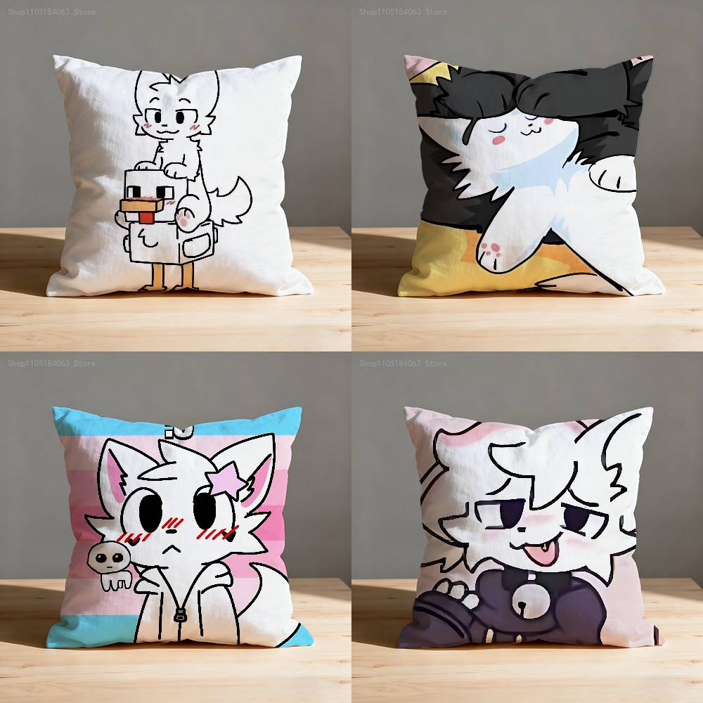 B-Boykisser Silly Cat Pillow Case For Sofa Decor Car Office Room Printing Cushion Cover Decorations and Protector