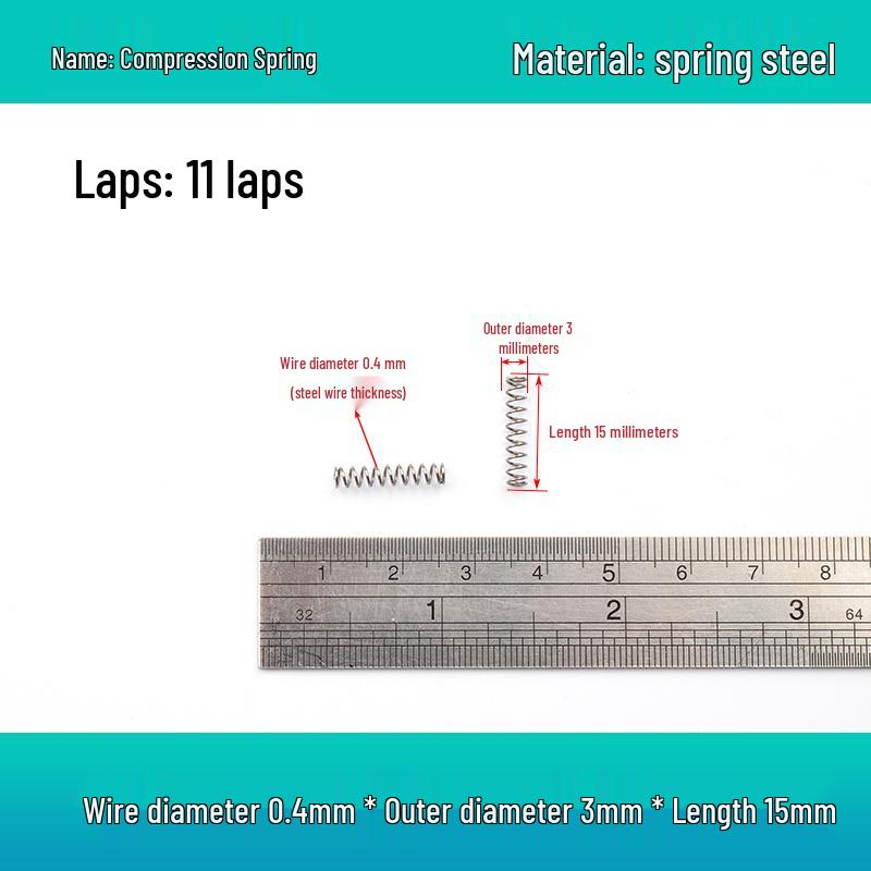 Small Mechanical Compression Spring: 0.4mm Wire, 2-8mm Outer Diameter