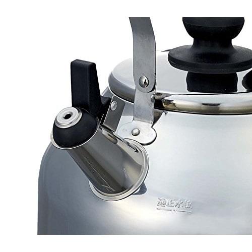 Pearl Metal Whistling Wide-Mouth Kettle, 5.0L, Induction Compatible, Stainless Steel, Daytona Plus, HB-7353