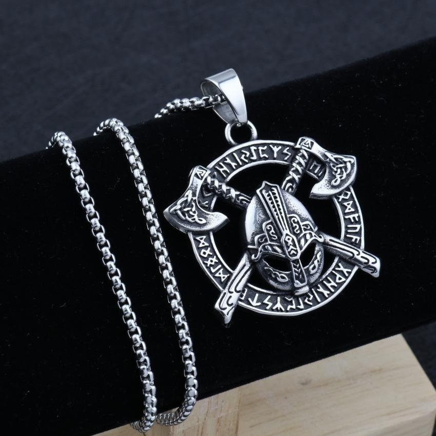 Popular Fashion Lucky Love Nordic Viking Goat Thor s Hammer Couple Necklace 60CM