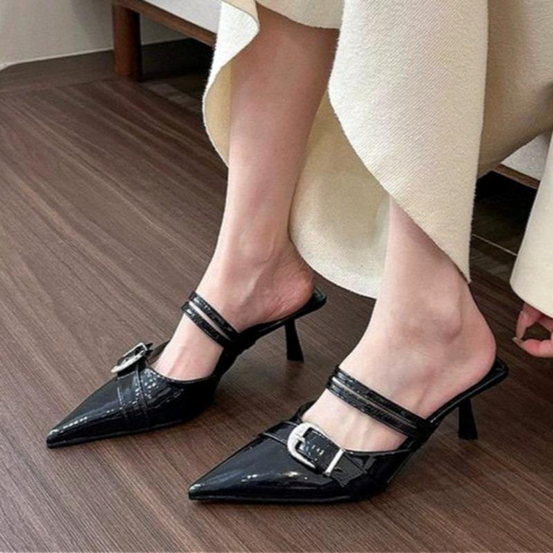 Fashion Pointed Toe High Heels Slippers Women Mules Shoes Summer Sandals Woman Flip Flops 2025 Elegant Dress Slides Party Pumps Mujer