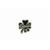 CHANEL 24P black enamel letter four-leaf clover - brooch, same style for men and women, couple style