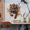 Realistic Hunting Tiger Predator Wall Sticker Wild Fierce Self-Adhesive Wall Art for Bedroom Living Room Man Cave Background Decor