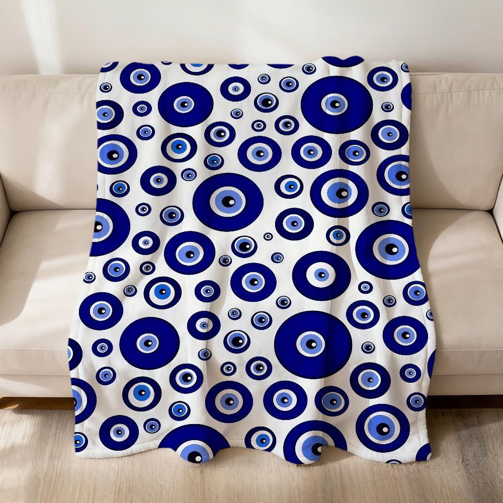 Fashion Cool Lucky E-Evil Eye N-Nazar Flannel Soft Warm Plush Blanket Sofa Living Room Pet Hogar Bedroom Gift Home Car Portable