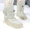 Fashion New Winter Women Boots Warm Plush Mid-Calf Women's Snow Boots Lace-up Outdoor Waterproof Hiking Boots Femme Size 42