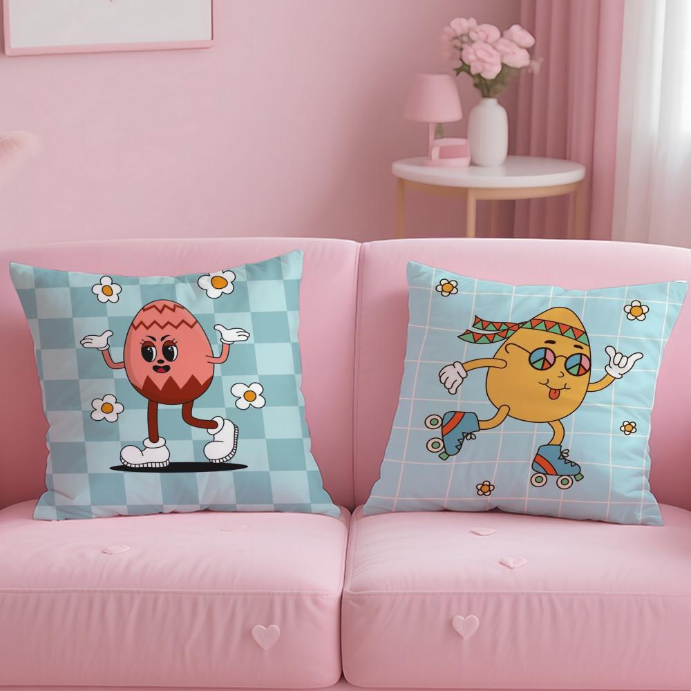 Classic Holiday Easter Day Cushion Cover Soft EasyWash Pillow Case Versatile for Couch Bed Travel and Office