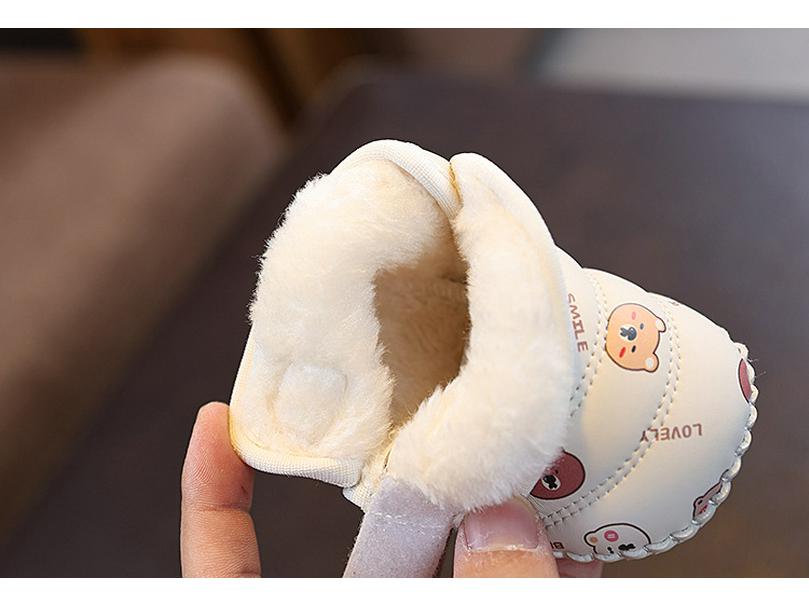 Fleece-Lined Baby Snow Boots with Velcro for 0-1 Year Olds, Unisex, Mid-Calf, Winter Warm