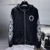 8310 CHROME HEARTS 2025 Novo moletom com capuz e zíper, estilo clássico, plus size, primavera e outono, para casais