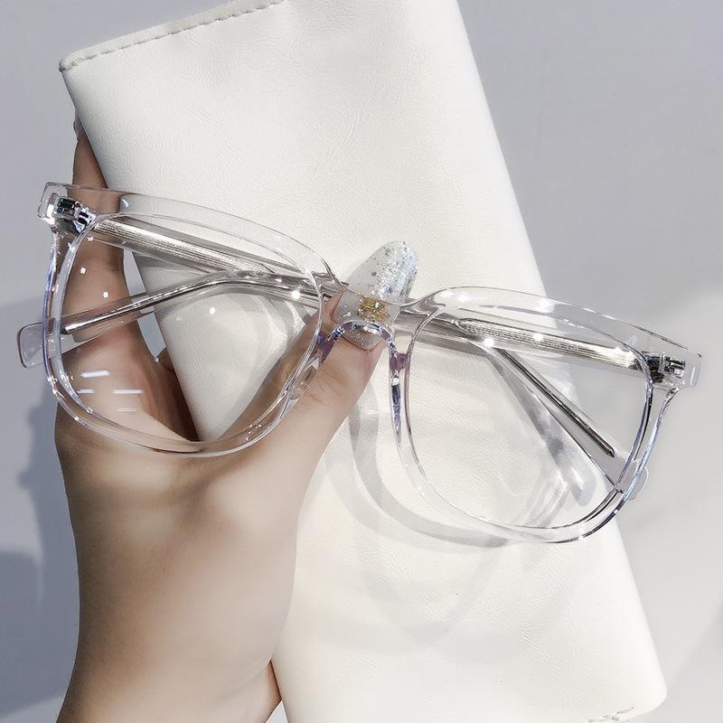 

Black Frame Plain Glasses Large Frame Women S Anti-Blue Light Glasses Myopia Glasses Tr90 Flat Light Glasses Frame Men Anti-blue light прозрачный белый