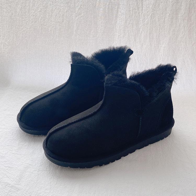 Cizme de zăpadă pentru bărbați, căptușite cu blană de oaie - Călduroase, antiderapante, încălțăminte de iarnă ușor de încălțat