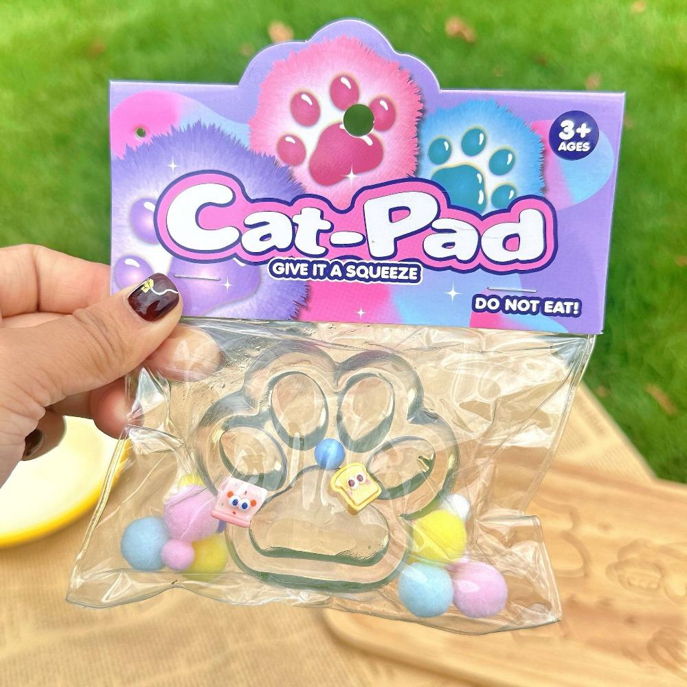Transparent Squeeze Cat Paw Pearl Cat Claw Pinch Toy Funny Cat Paw Slow Rebound Toy  Decorative