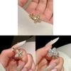 Lucky Clover Open Ring With Zirconia Flower Design For Women Fashion Jewelry