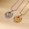 Hollow Geometric Oval Necklaces For Women Stainless Steel Gold Color Oval Pendant Necklace Party Christmas Jewelry Gift Femme