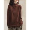 Basic House Women's Semi-Turtleneck Long Sleeve T-Shirt