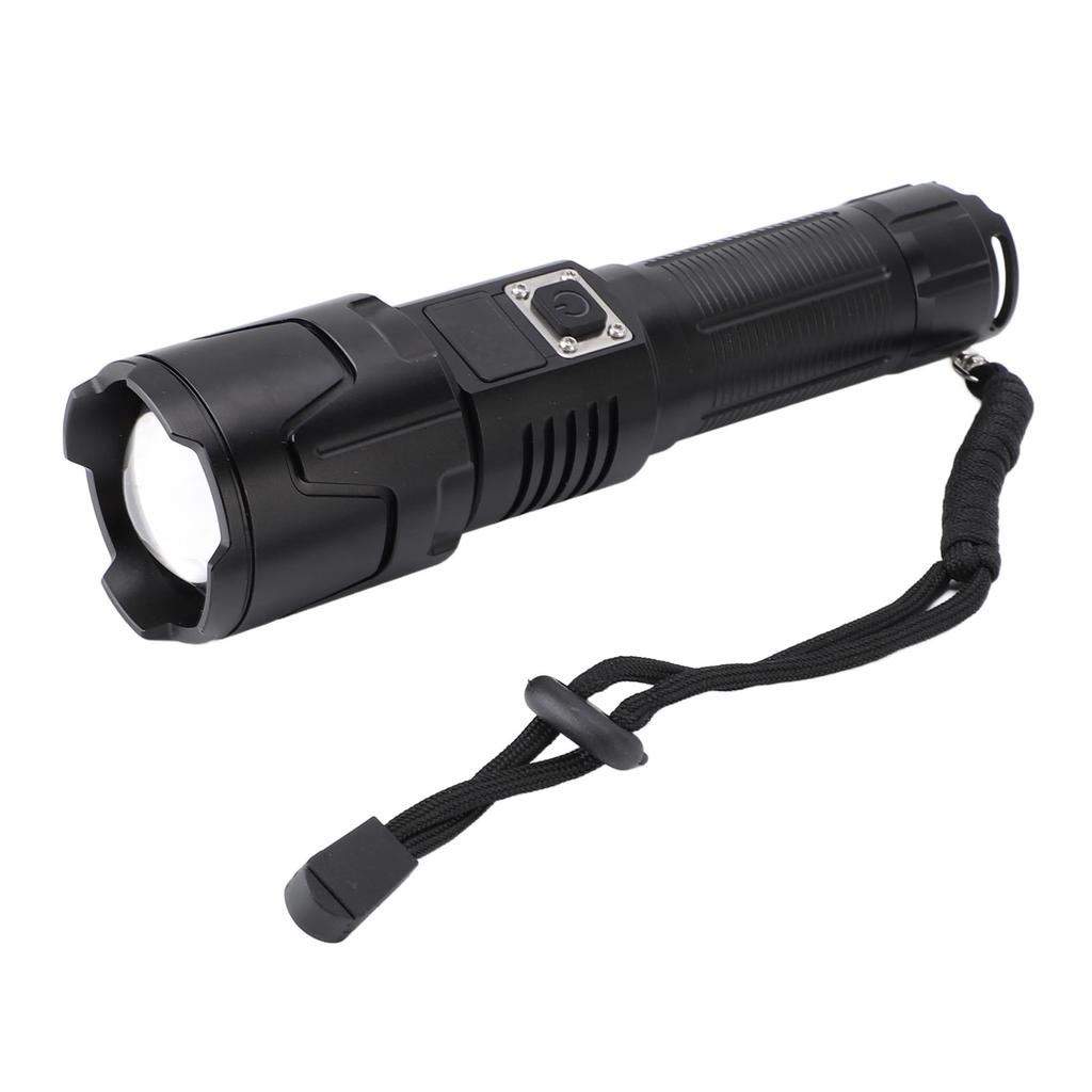 Super Bright Flashlight 3 Modes Zoomable IPX4 Waterproof Rechargeable LED Handheld Flashlight with L
