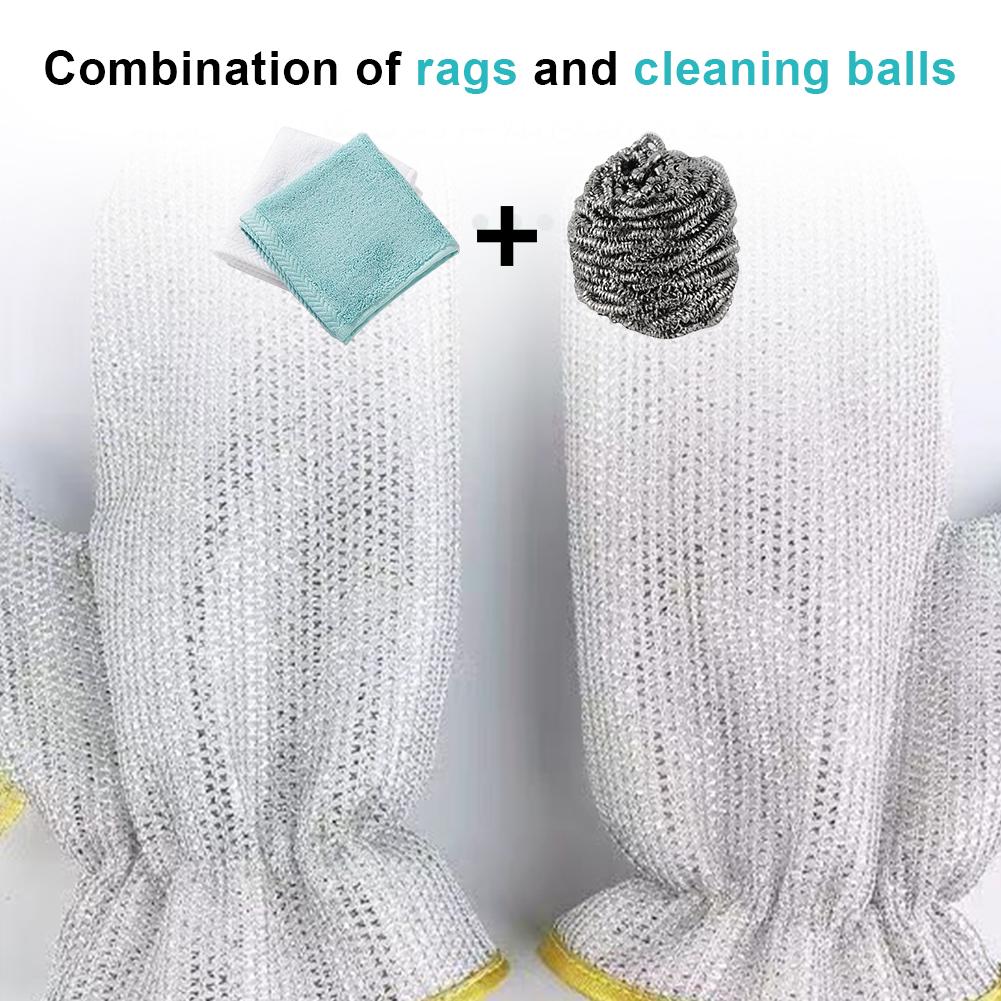 Rengöringshandskar av ståltråd Non-stick Olja Tråd Diskhandskar Grytrengöringshandskar Diskduk Hushållskök Rengöringshandskar