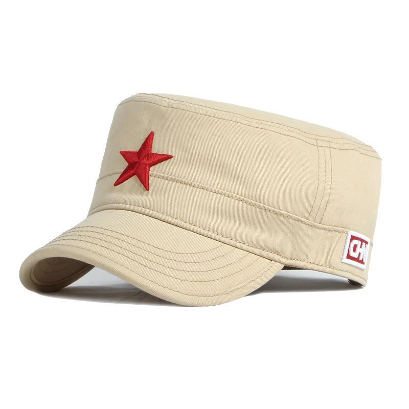 

Хлопковая камуфляжная шляпа от солнца Four Seasons с вышитыми звездами — унисекс, плоский верх Fits 55-60cm Head Circumference