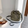 Pleated Small Phone Bag Multi-position Drawstring Shoulder Bag Drawstring Crossbody Bag  Travel