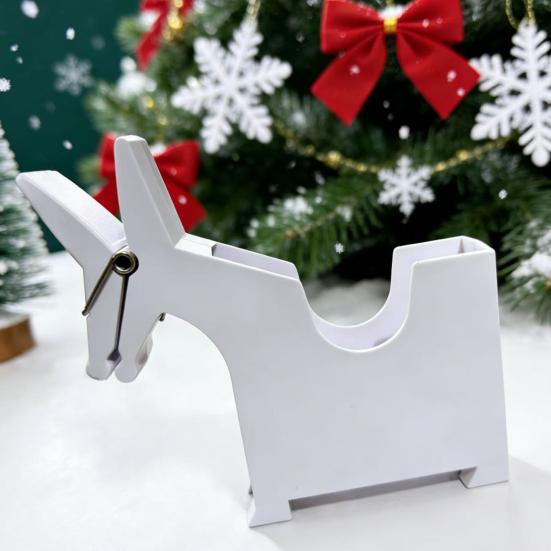 Horse Memo Pad Dispenser Desktop Plastic Standing Horse Note Pad Clip Multi-Purpose Business Card Box for School Office Home
