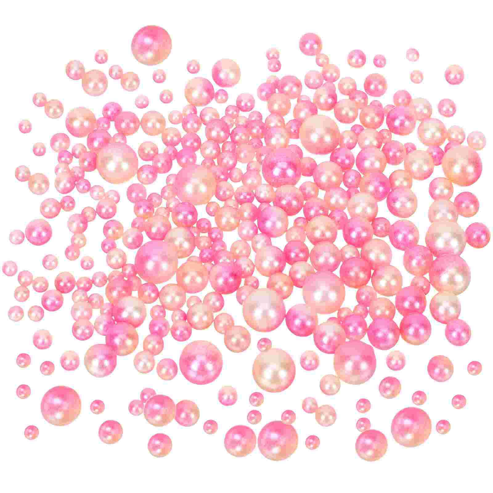 

440 Pcs Pearls Beads No Hole for Crafting Vase Decorate Plastic Round Jewelry Making Filler Decorative Vases красный