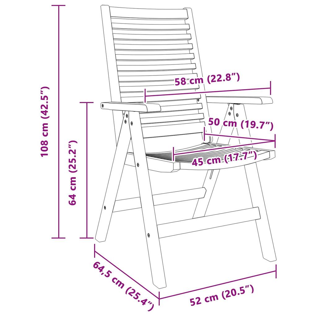 Chair 2 Pcs Brown 64.5 X 52 X 108 Cm Solid Wood Teak